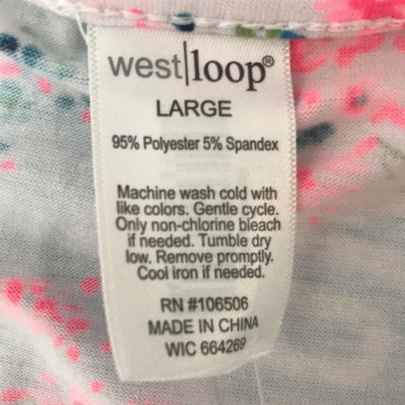 2x$18 West Loop Size Xtra Large Multi Floral Print Tunic With Side Slits. New - Picture 5 of 5